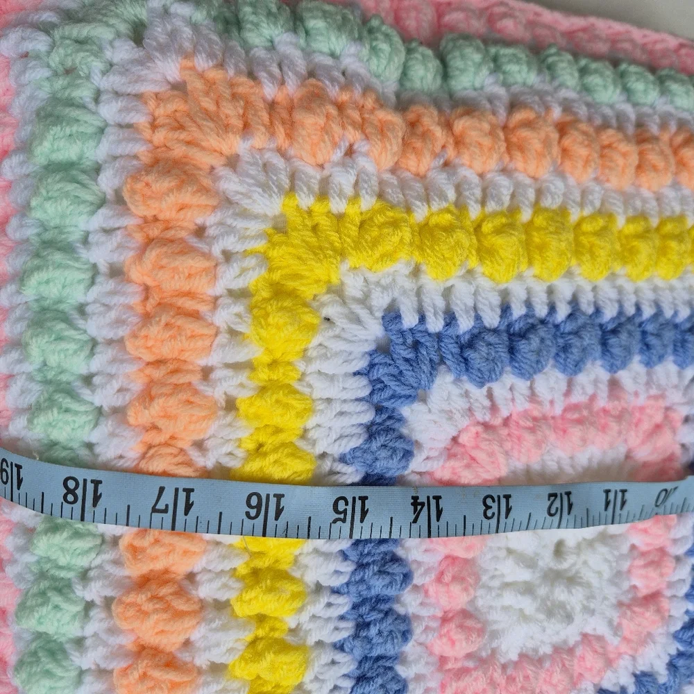 Pillow With Crochet Granny Squares
